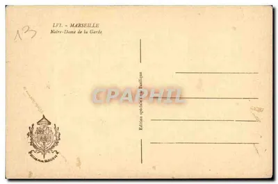 Notre-Dame de la Garde — Marselha — Edição especial da Basílica — Verso