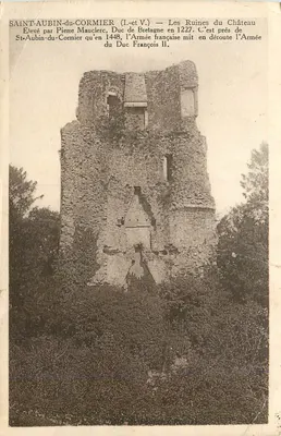 Saint-Aubin-du-Cormier — Ruínas do Castelo — Editor P. Baudry, n° 148