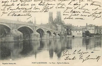 Pont-à-Mousson — O Ponte — Igreja de São Martinho — Magasins Réunis, editor