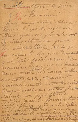 Montfort-l'Amaury — Carta manuscrita ao Sr. (datada em torno de 1964)