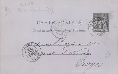 La Fliche (71) — Carta postal da República Francesa — editor não identificado