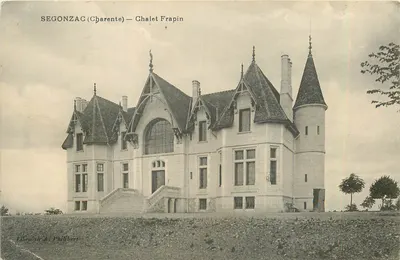 Bilhete postal antigo Segonzac (Charente) Chalé Frapin