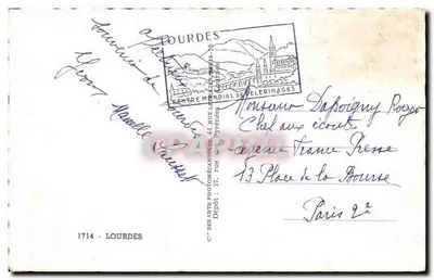 Een Gedachte van N.D. van Lourdes — C'° der Arts Photocanaves, Lourdes — Achterkant