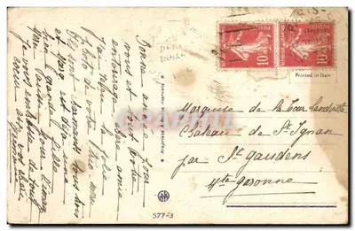 Niespodziewany małpka przed miską wiśni — Wydawca Calombar — n° 577-3 — Rewers