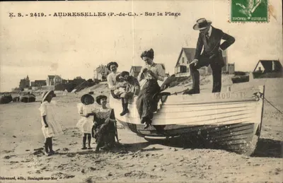 Audresselles (P.-de-C.) — Sulla Spiaggia — Stérenard, editore, Boulogne-sur-Mer