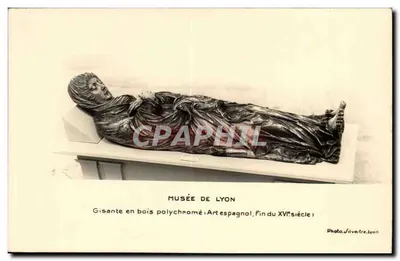 Gisante em madeira policromada — Arte espanhola, fim do século XVI — Photo Silvestre, Lyon