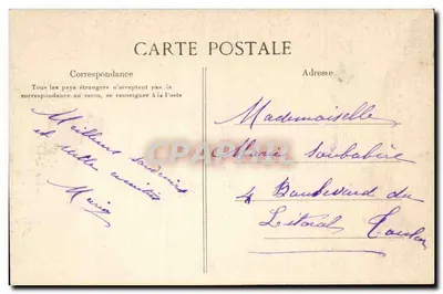 Fontainebleau — Grande Rue y la Iglesia — Tarjeta postal antigua n° 68 — Reverso