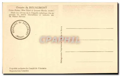 Ossario di Douaumont — Due vetrate della cappella cattolica — Litografia — Verso