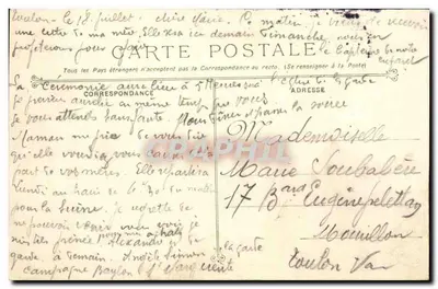 Toulon - Rochers de Ste Marguerite — Fototipie Marius Bar, Toulon, n°176 — Achterkant