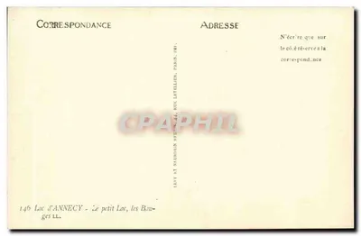 See Annecy — Der kleine See, die Bauges — Verlag Letellier, Nr. 146 — Rückseite