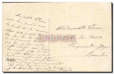 Bukiet chryzantem — w zdekorowanym naczyniu — wydawca nieczytelny — Rewers