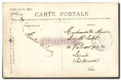 Liebespaar unter einem Schirm — gedruckter Text — Marke Étoile, Paris — Rückseite