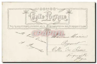Mulher em traje tradicional — com cesta de flores — editada por Coussent, Paris, n° 3703 — Verso