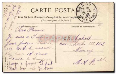 Castello di Fontainebleau — vista del parco — editore L. Y. & Cie — Verso