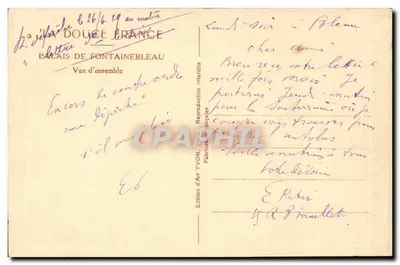 Zamek w Fontainebleau — Ogólny widok — Wydawnictwo Art YVON — Rewers