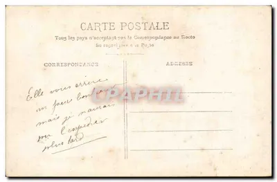 Retrato de Louis — carta postal decorativa com texto 'Estou pensando em você' — editor J.K. — Verso