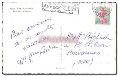 Lago de Annecy — Baía de Talloires — C.A.P. n°609 — Verso