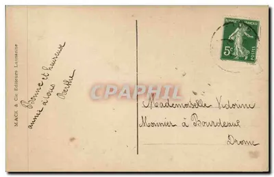 O Cervino visto do Riffelsee — vista do Matterhorn — Mack & Cie, Lausanne, n°385 — Verso