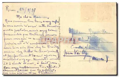 Dziewica z Ptakiem (XV wiek) z N.-D. du Marthuret w Riom — Wydawca G.d.O. — Rewers