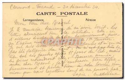 Notre-Dame-du-Port — Najświętsza Maryja Panny w pięknym marbrze — Clébé H. Ledèvre-Coutan, nr 11 — Rewers