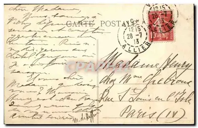 Vichy — Hotel da Grande Grade e Régina — Eug. DELOCHE, 1 Fénélon, Lyon — Verso