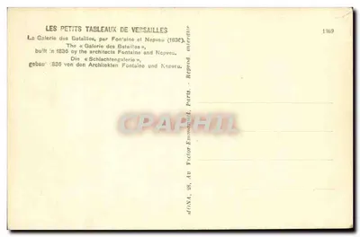 Galerie des Batailles — Versailles — éditée par Mona — Verso