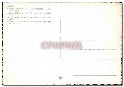 Assisi — Dolna świątynia św. Franciszka — Ołtarz — Rewers