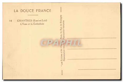 Chartres (Eure-et-Loir) — Rzeka Eure i Katedra — Wydawnictwo Sztuk Yvong — Rewers