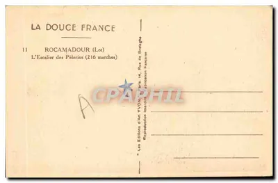Rocamadour — Schody Pielgrzymów (216 schodów) — Les Éditions d'Art Yvon, Paryż — Rewers