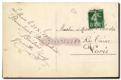 Família sob guarda-chuva — cena invernal — editor CPHIL n°484 — Verso