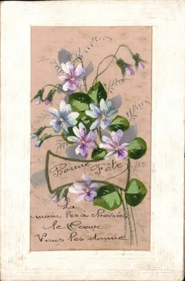 Violetas — Boa Festa — Carta postal de Paris