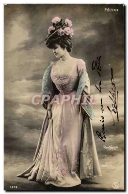 Félyne — Portret kobiety w stroju wieczornym — wydawca Rawlhauger, Paryż, n° 1872
