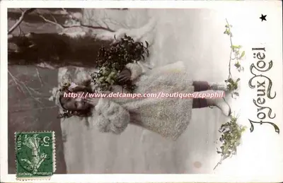 ऊन से बनी ड्रेस में लड़की एक बूकेट लेती है — जॉयेक्स नोएल — वीएचसी सीरीज़ 3266