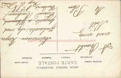 Dziewczynka w zimowej stroju z jemiołą — Wesołych Świąt — wydawca Levavasseur, nr 149 — Rewers
