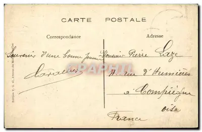 Ostende — A dique — Édition V. G. 42, Avenue du Midi, Bruxelles — Verso