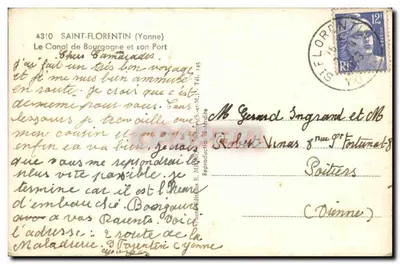 O Canal da Borgonha e seu Portão — Saint-Florentin (Yonne) — E. Mignon — Verso