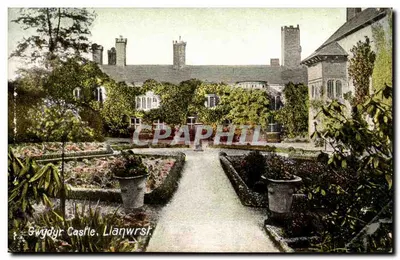 Zamek Gwydyr, Llanwrst — widok ogrodu i zamku — The Wreath, seria n°1576