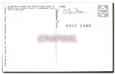 Gibraltar — Widok skały — wydawca: Blackthorne Studio, seria P31983 — Rewers
