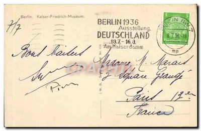 Berlim — Museu Kaiser-Friedrich — editor I.W.B. N° 114 — Verso