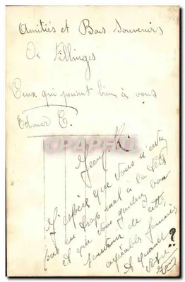 Les Avril — Kwiaty i ryby w koszyku — Stara pocztówka n°907 — Rewers