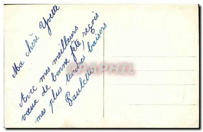Jovem mulher sorridente — com buquê de flores — editor Noyer n°3519 — Verso