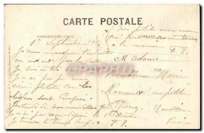 Hallencourt — Wewnętrzne wnętrze kościoła — Wydawnictwo Vve Merchez, tabaki — Rewers