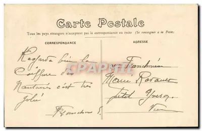 Jonge meisje van SAINT-DONATIEN — Coiffes Nantaises — Uitgever: L. Lefebvre, n°14 — Achterkant