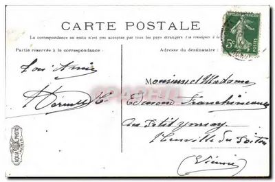 Bordeaux. De Kathedraal (Sint-André) — uitzicht op de gotische kathedraal met een koets en voetgangers — uitgever L.V.C. — Achterkant