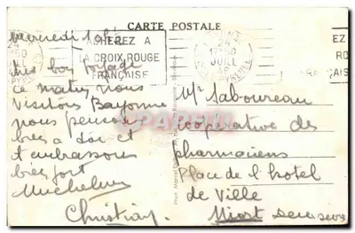 Bayonne (B.P.) — A Rua do Porto Novo e as Flechas da Catedral — M.D. — Verso