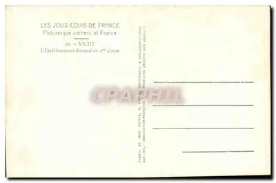 Vichy — Zdjęcie wodociągowego zakładu pierwszej klasy — Patras — Rewers