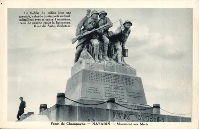 Front de Champagne — NAVARIN — Monumento aos Mortos — Escultura de Real del Sarte