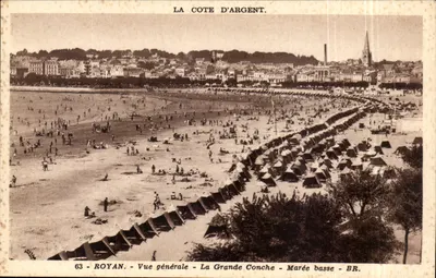 Royan - La Côte d'Argent - Vue générale - La Grande Conche - Marée basse - BR.