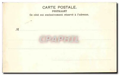 Pequeño Beguinaje N. D. Gand — vista del jardín con edificios y campanario — Editor G. Van de Putte, Alost, n°3 — Reverso