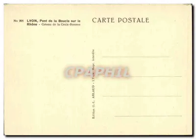 Lyon - Ponte da Boucle sobre o Ródano - Colina da Croix-Rousse — Verso